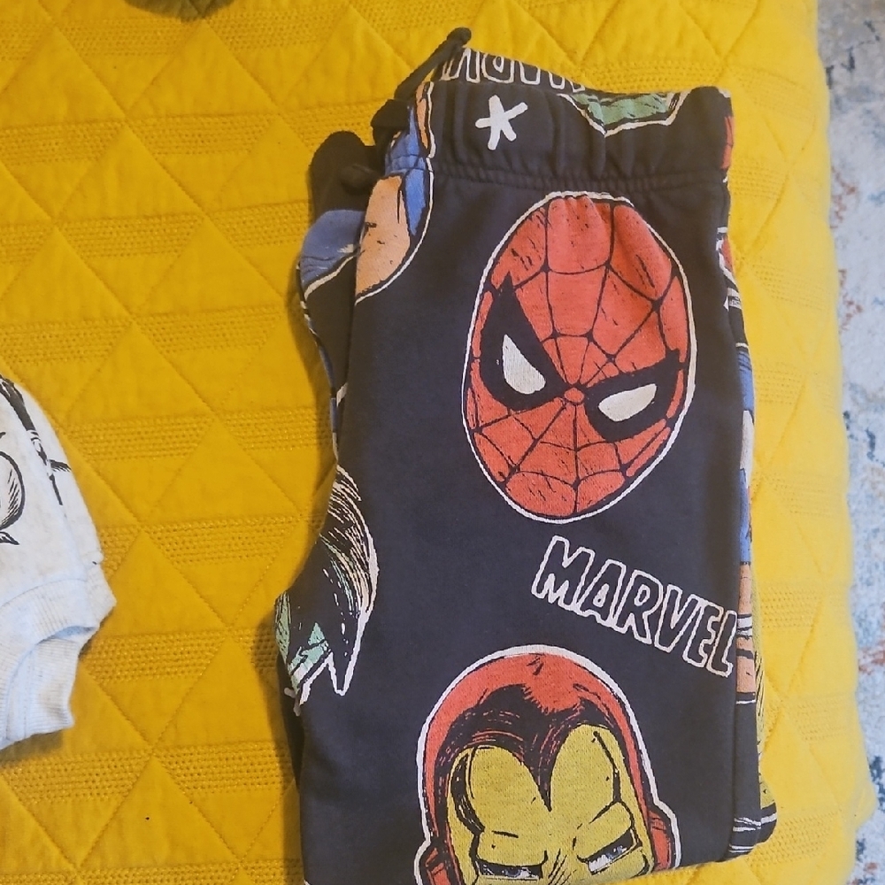 H&M Marvel Character Sweatpants - Black and Red With Top